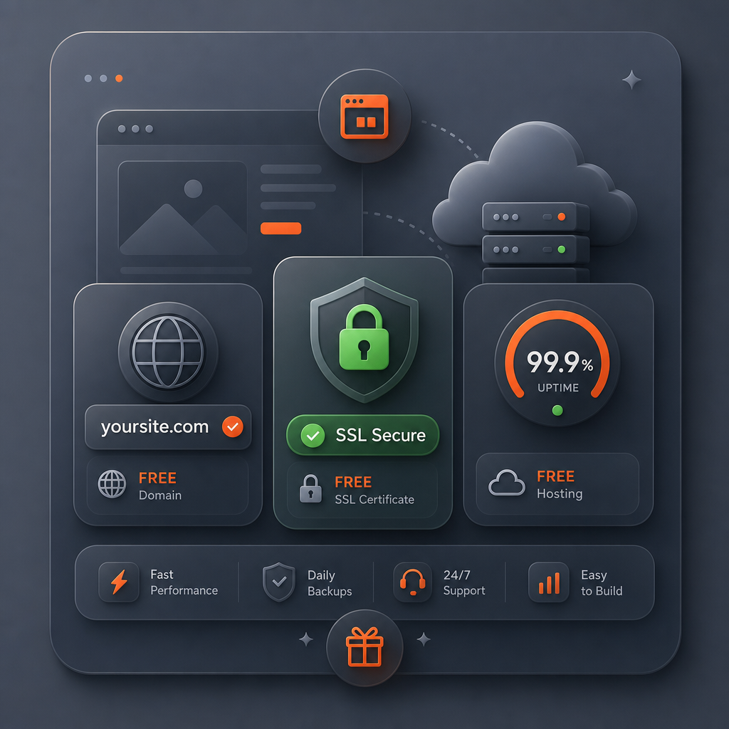 Domain, hosting and SSL included