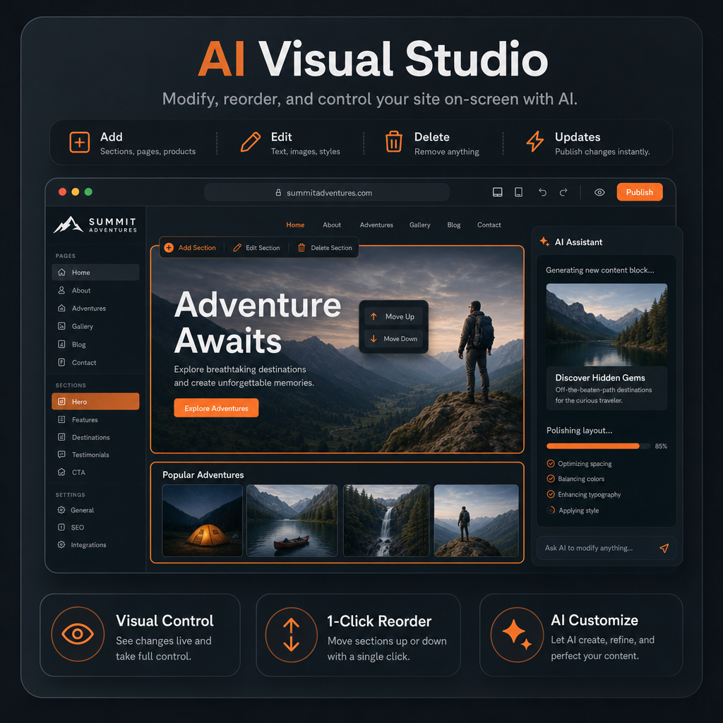 AI visual website editor